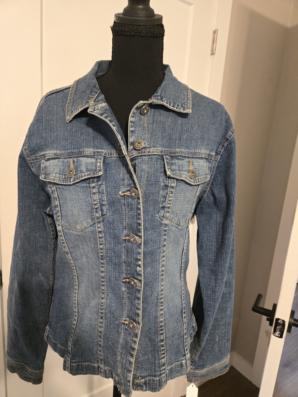 Rafaella Jeans Rhinestone Cowgirl Western Denim Jacket 12 L